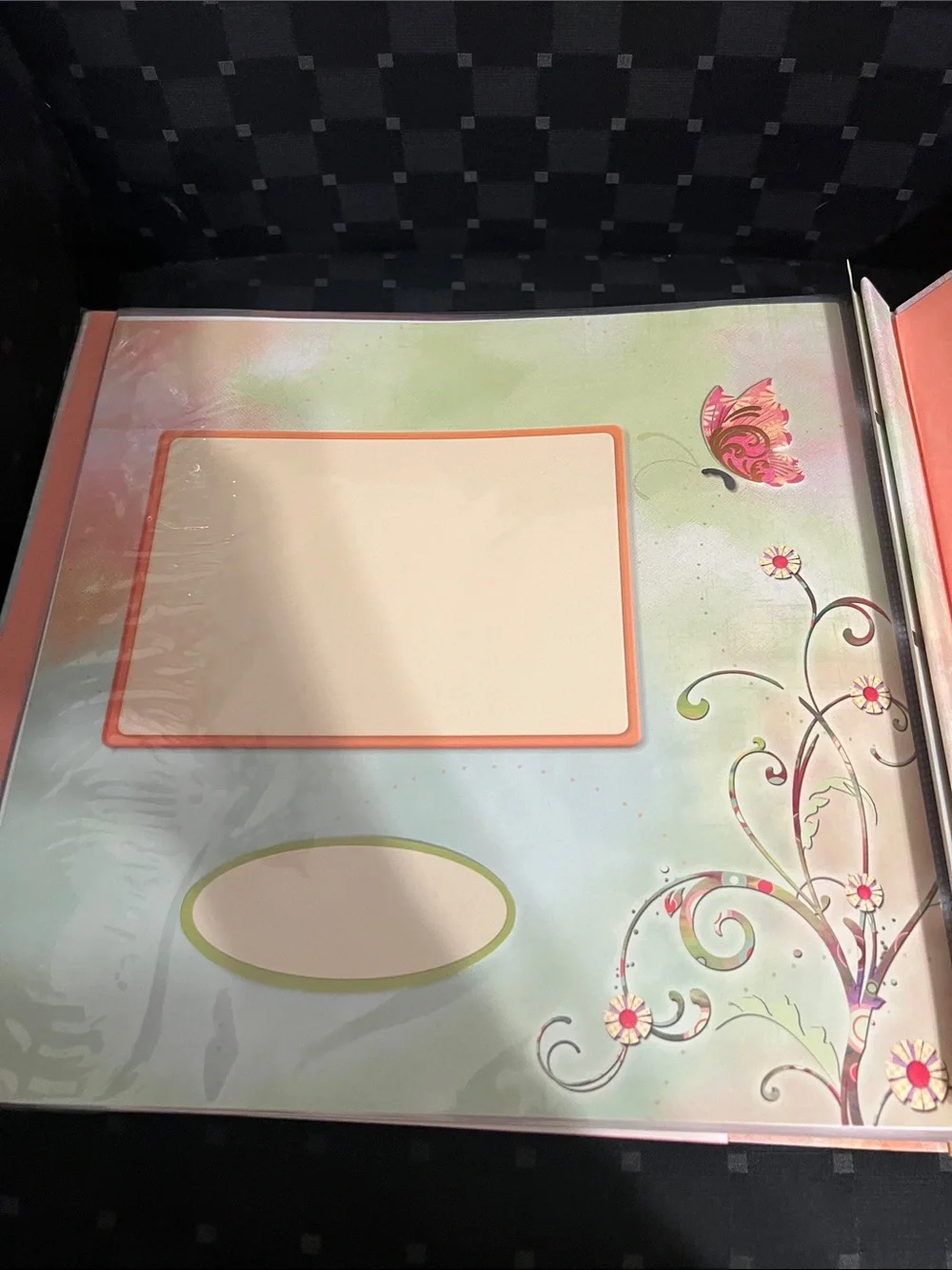 Scrapbook Decorative 12x12 Album Pages - Coral & Teal